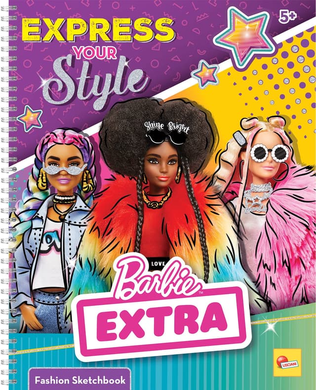 Lisciani Barbie Extra Express your Style Colouring and Design Book with Stickers