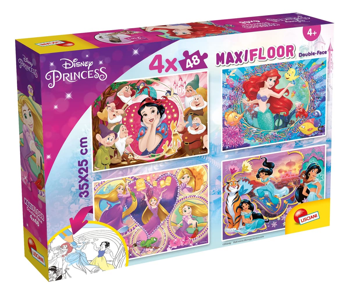 Lisciani MAXI FLOOR Puzzle Disney Princess 4x48 pcs