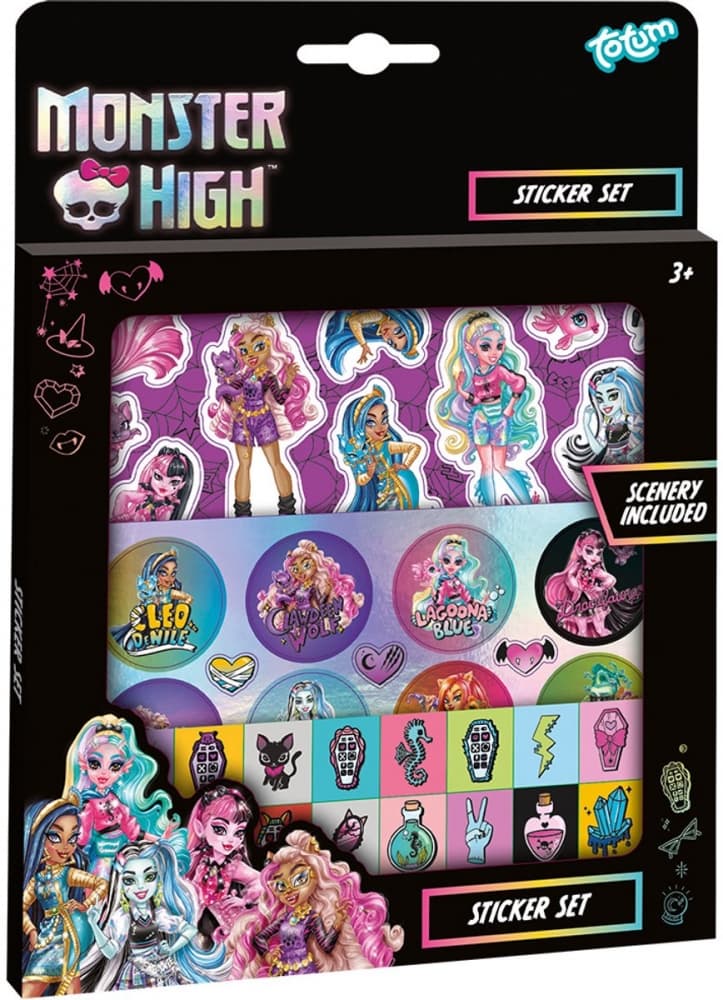 Sticker Set, Totum, Monster High, 4 pcs