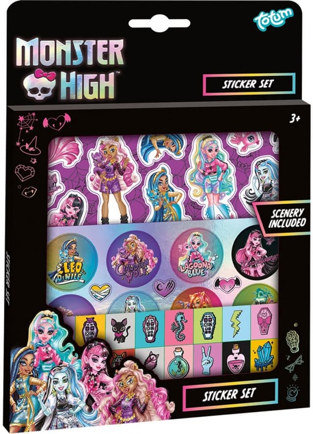 Sticker Set, Totum, Monster High, 4 pcs