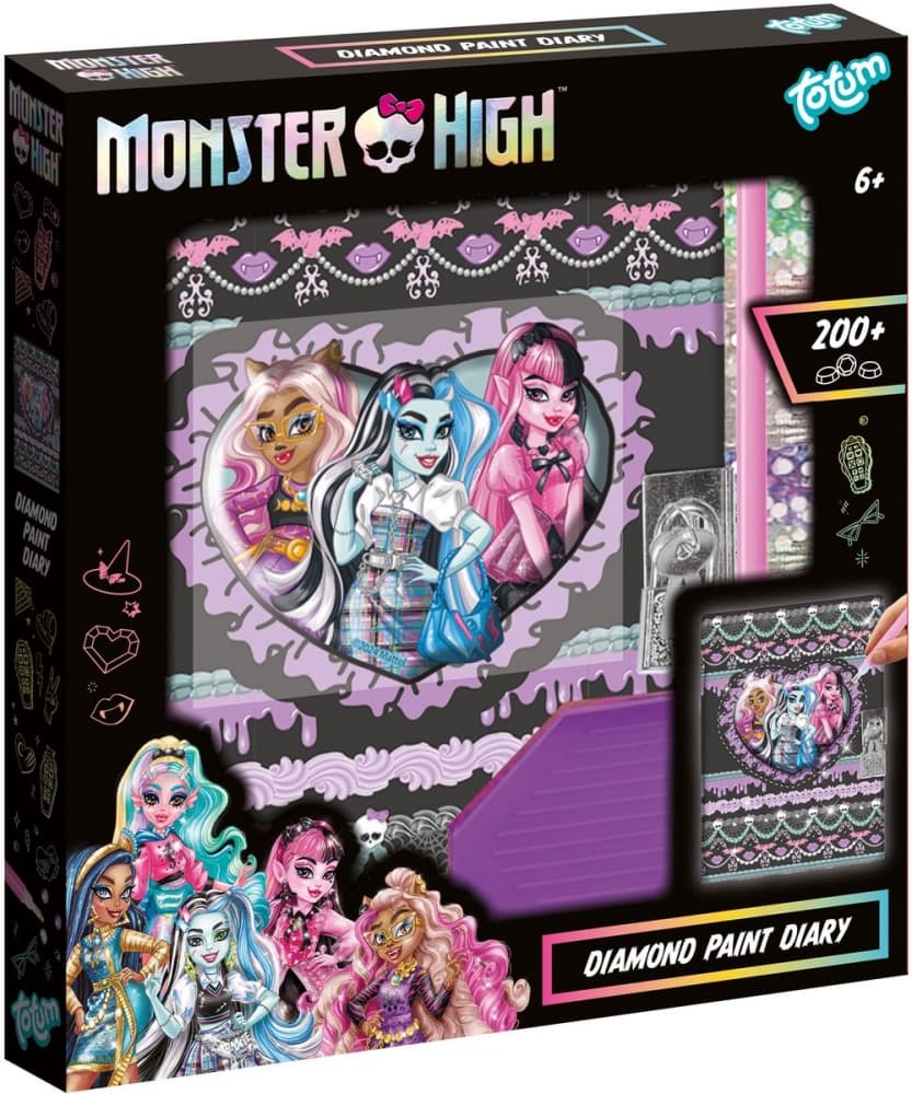 Craft Kit, Totum, Monster High, Decorate Your Own Secret Diary with Diamonds