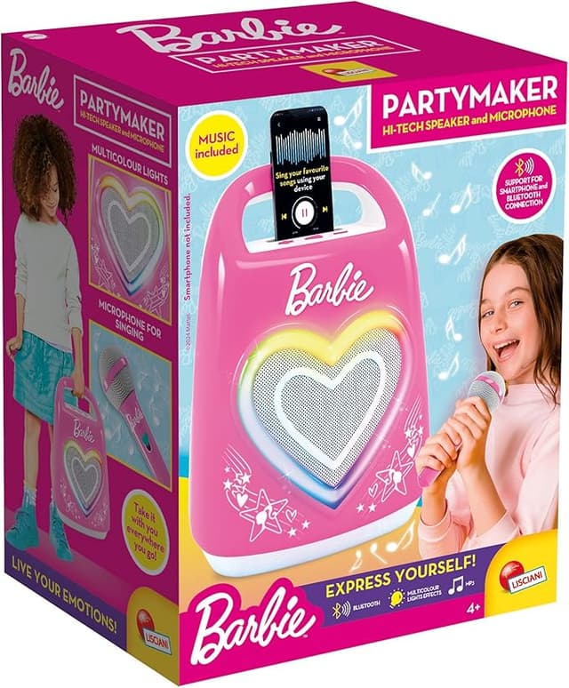 Караоке, Lisciani, Barbie, Комплект Bluetooth говорител с микрофон