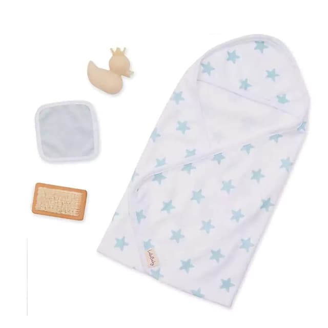 Doll Accessories Set, Battat, Lulla Baby, Bathrobe, 4 pcs, Blue
