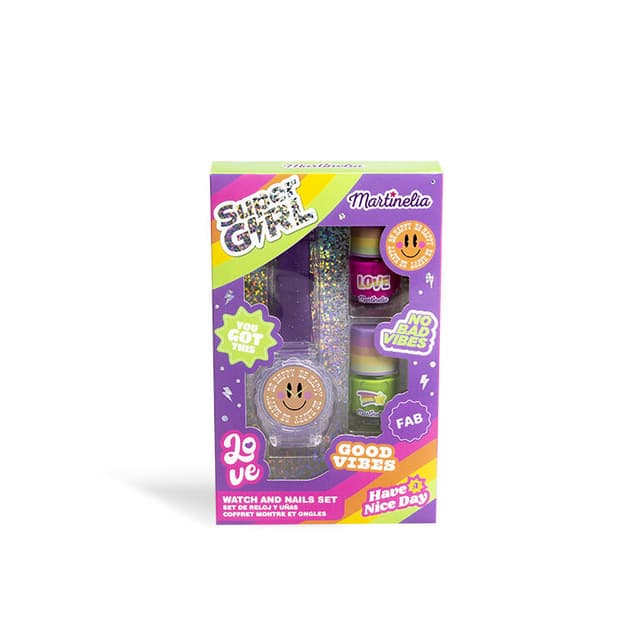 Manicure Set with Watch, Martinelia, Super Girl, 3 pcs