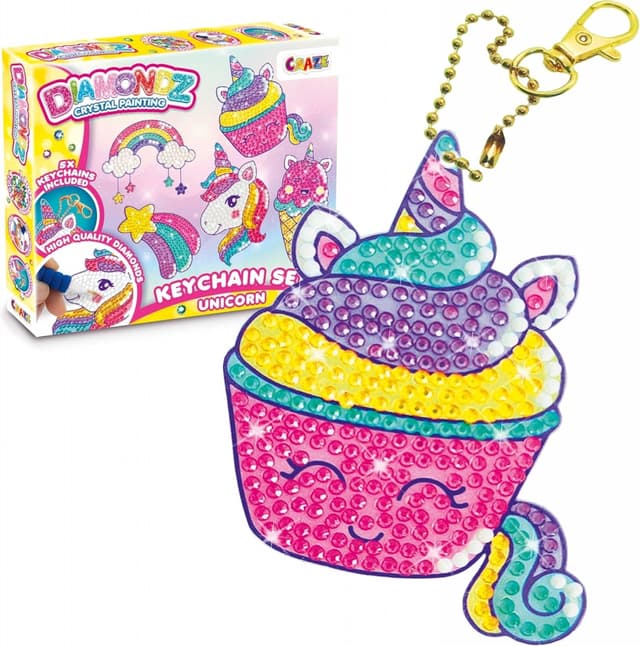 Craft Kit, Craze, Unicorn Keyring with Diamonds