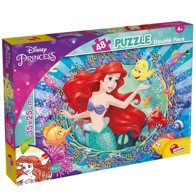 Пъзел, Lisciani, Disney Princess, Малката русалка, Двулицев пъзел 48 части