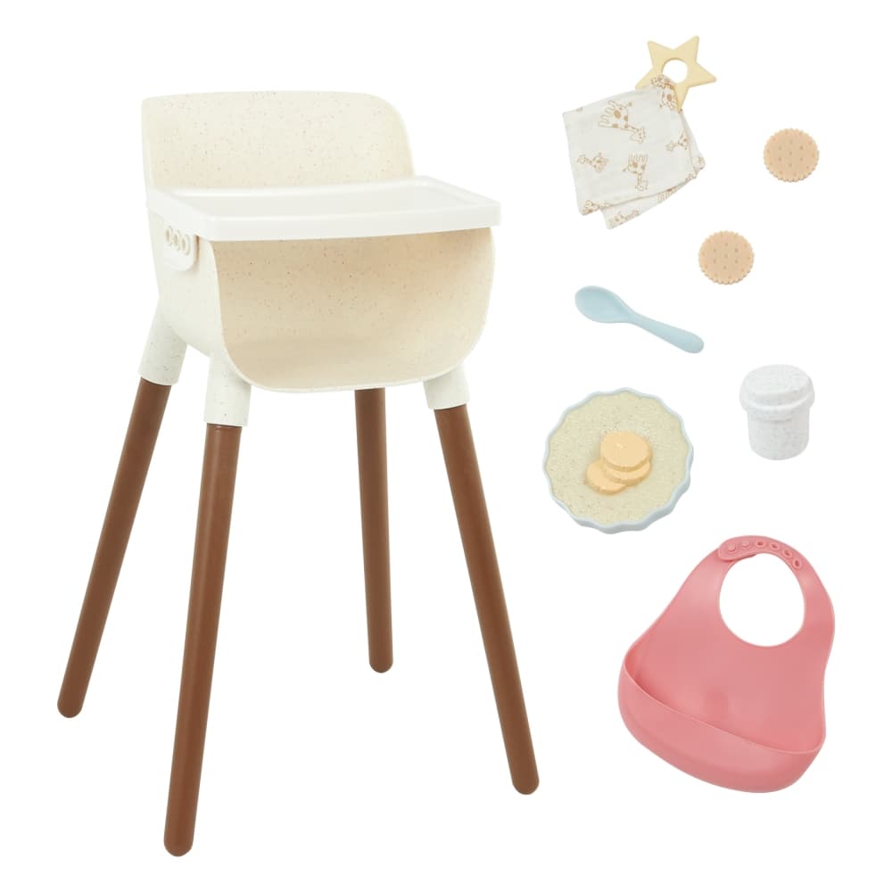 Doll Accessories Set 14", Battat, High Chair, 14 pcs