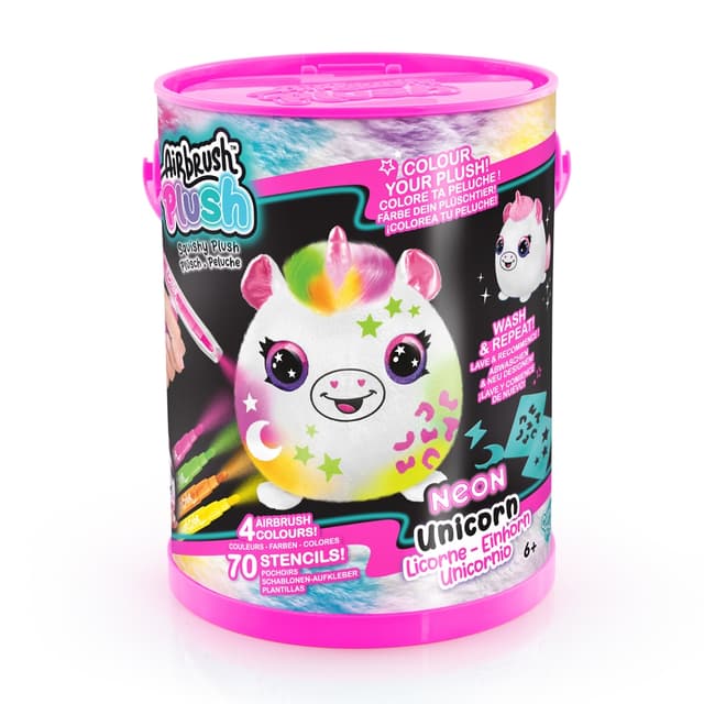 Творчески комплект, Canal Toys, Мини плюшена играчка за оцветяване, Неон, 15 см