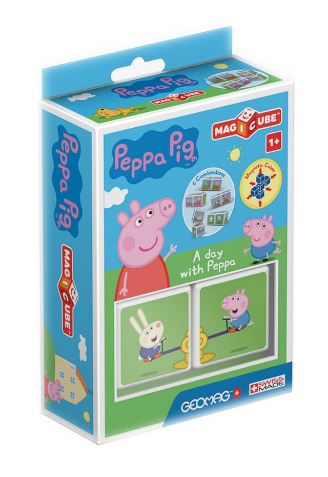 Magnetic Construction Set, Geomag, Magicube, Peppa Pig, A Day with Peppa Pig, 2 pcs