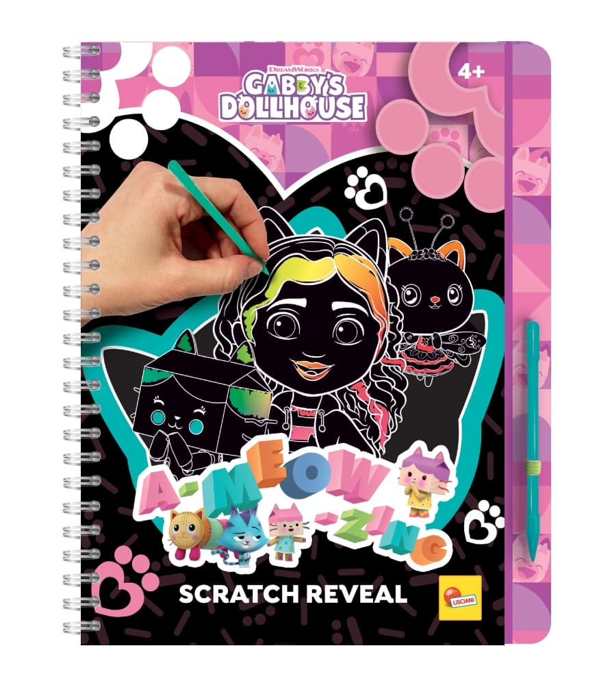 Craft Kit, Lisciani, Gabby′s Dollhouse, Scratch Reveal, A-meow-zing Scrapbook