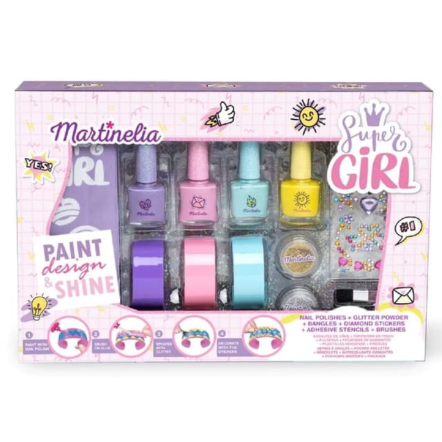 Manicure Set with Bracelets, Martinelia, Super Girl, 12 pcs