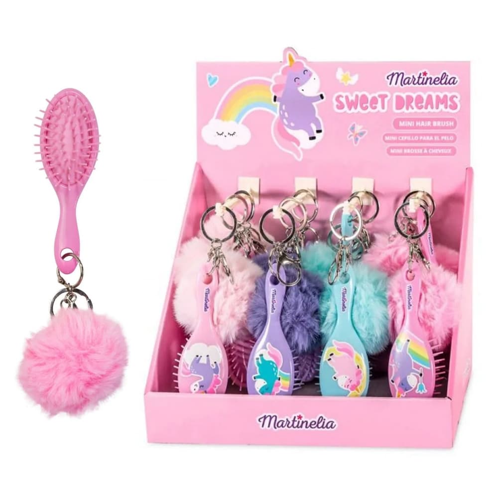 Mini Hairbrush with Pom-Pom, Martinelia, Little Unicorn, Assorted