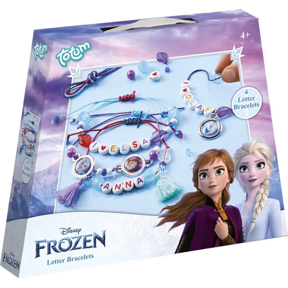 Craft Kit, Totum, Frozen II, Letter Bracelets, 4 pcs