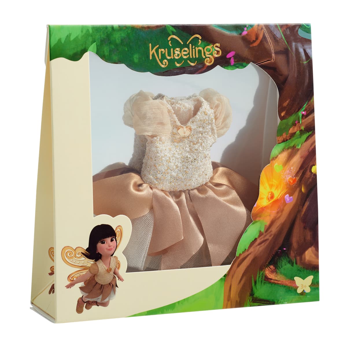 Doll Accessories, Kruselings Doll, Beige Ball Gown, 16.5 cm