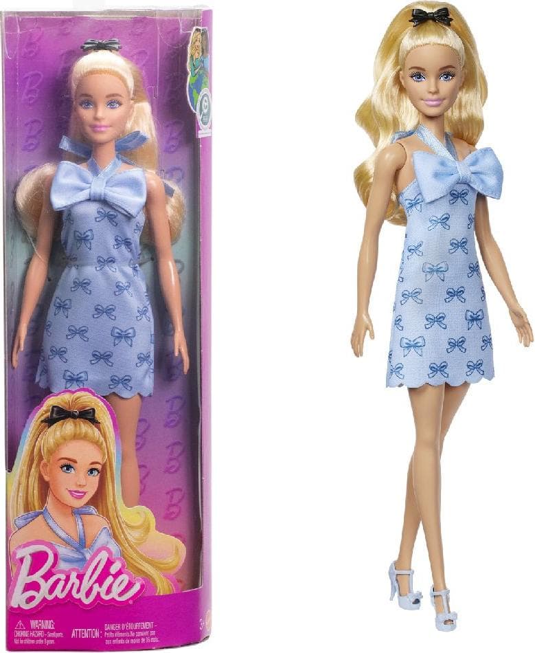 Кукла Barbie - Моден дизайн: Тоалет със сини панделки