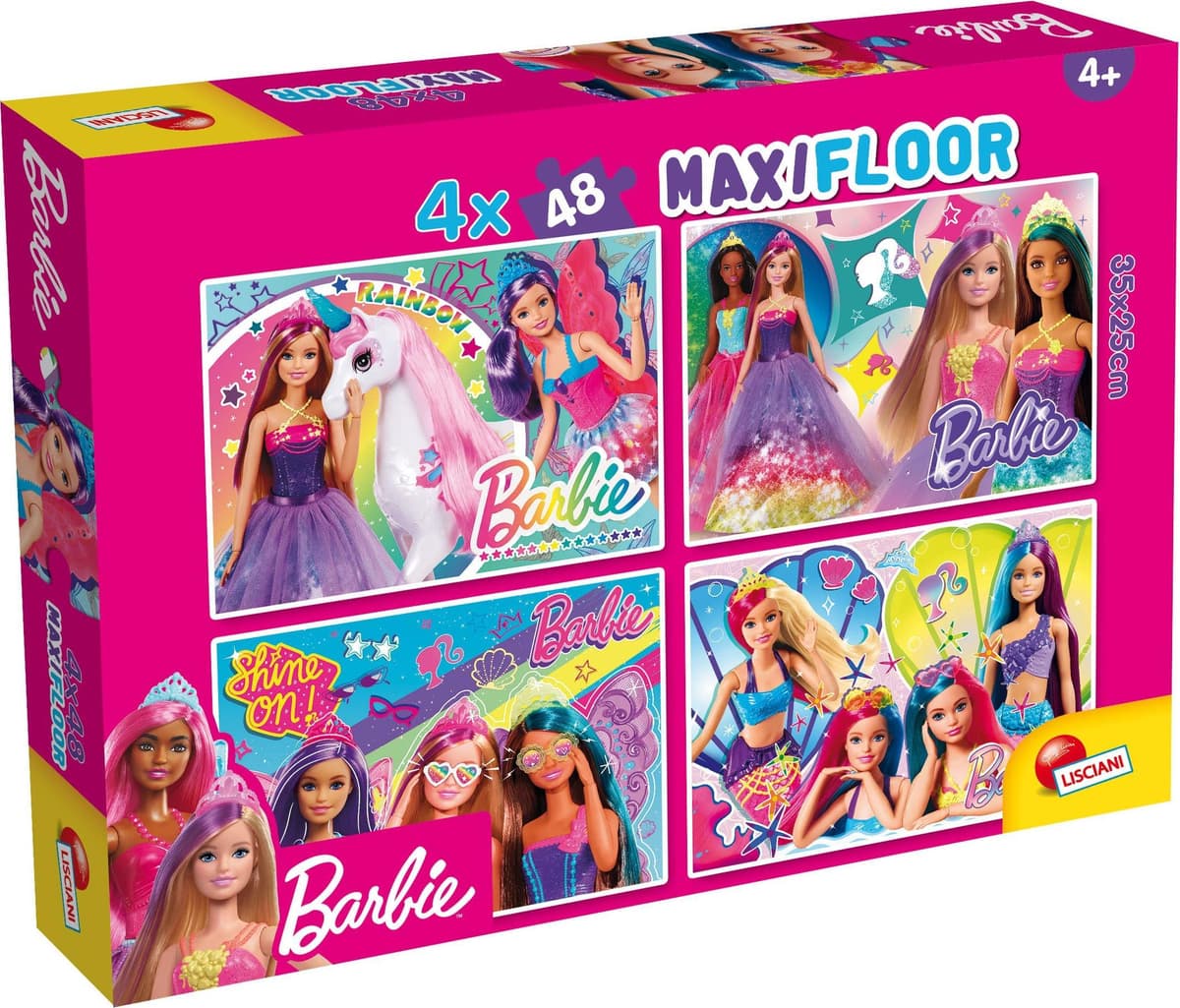 Детски пъзел Lisciani Maxifloor Barbie, 4 x 48 части