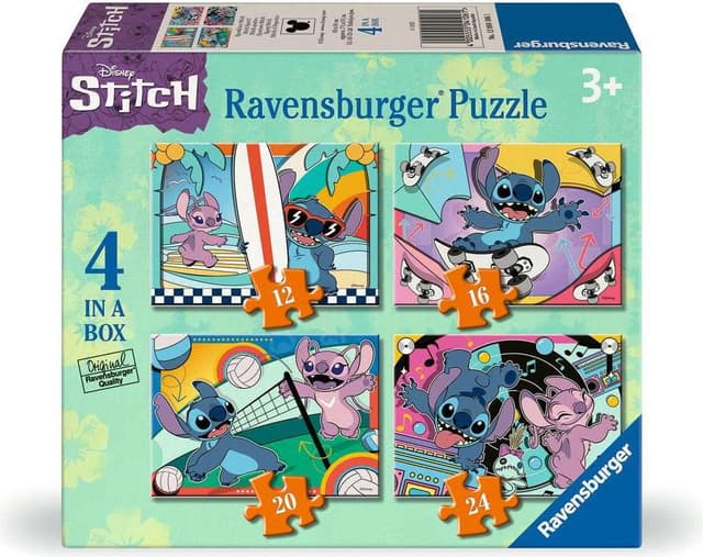Пъзел Ravensburger 4-в-1: 12/16/20/24 ел. - Дисни Стич