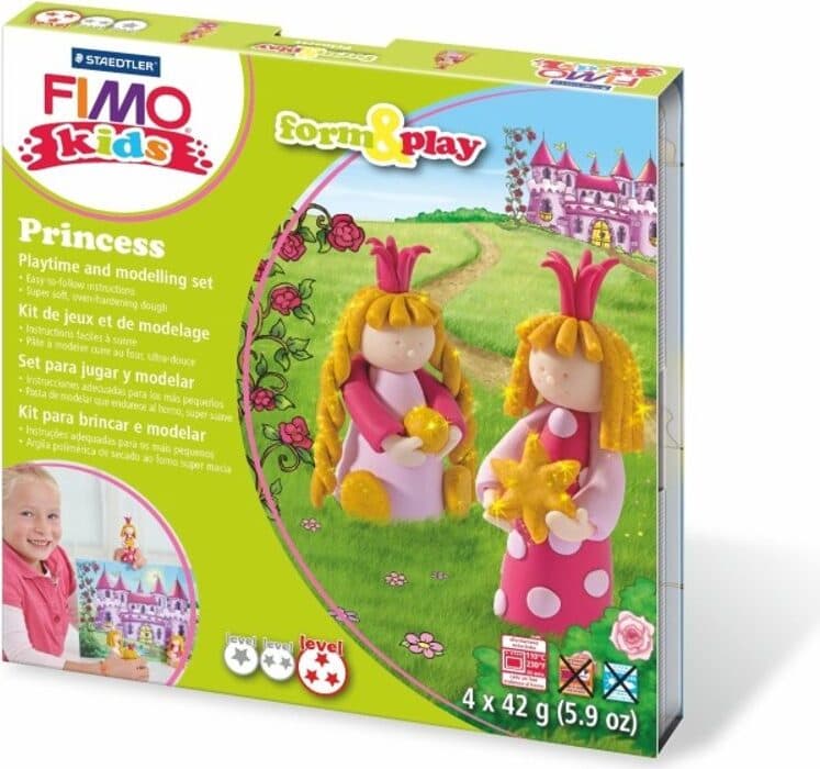 Staedtler - Комплект глина Fimo Kids, 4x42 гр, Princess
