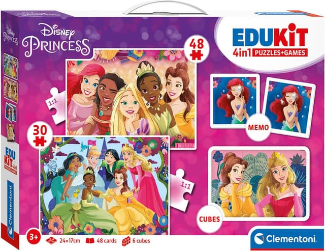 CLEMENTONI EDUKIT 4 в 1 Пъзел + Игри Disney Princess