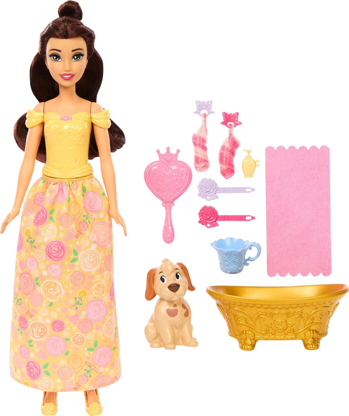 Кукла Disney Princess - Бел с домашен любимец с промяна на цвета