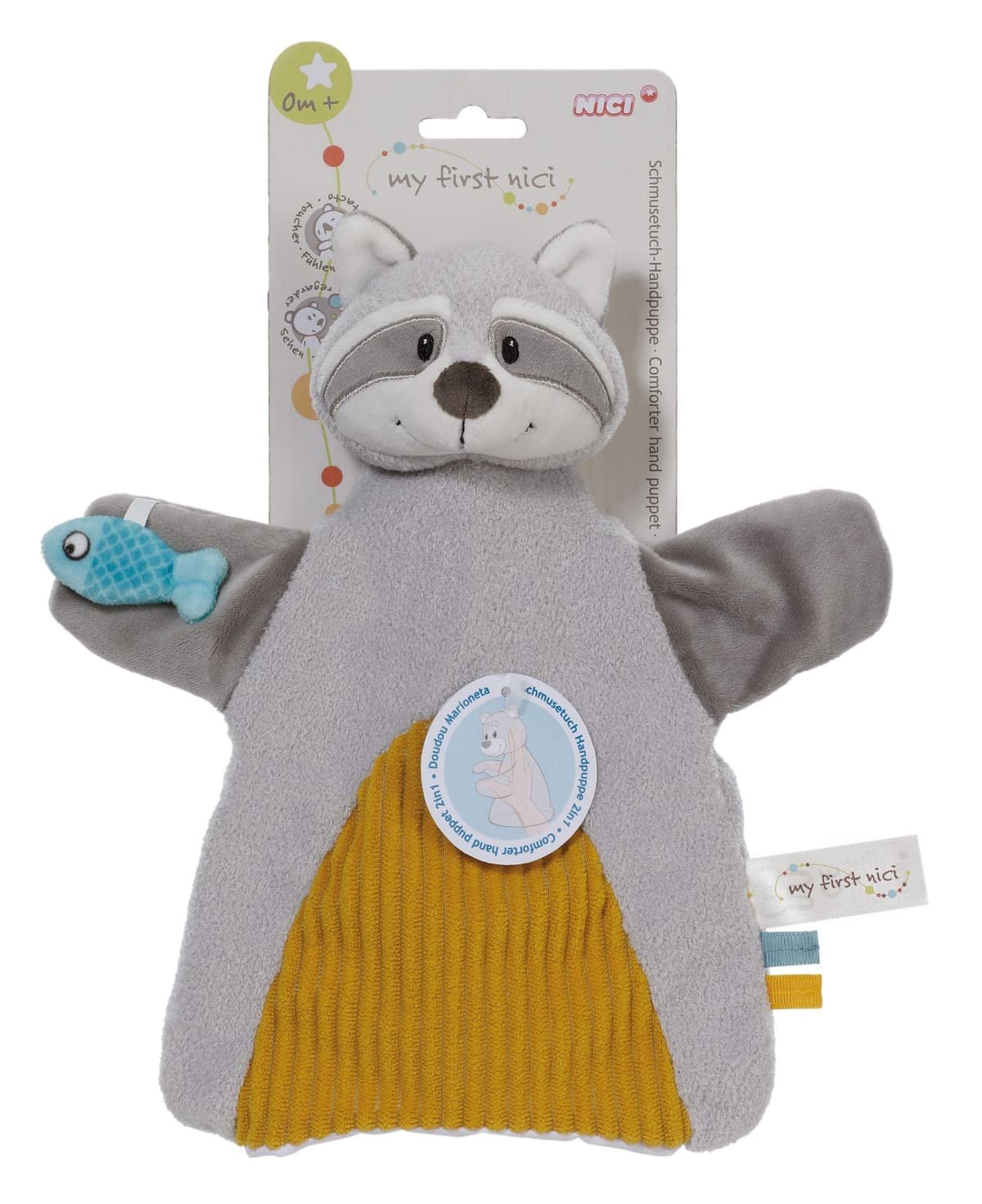 NICI Plush Raccoon Hand Puppet 2-in-1