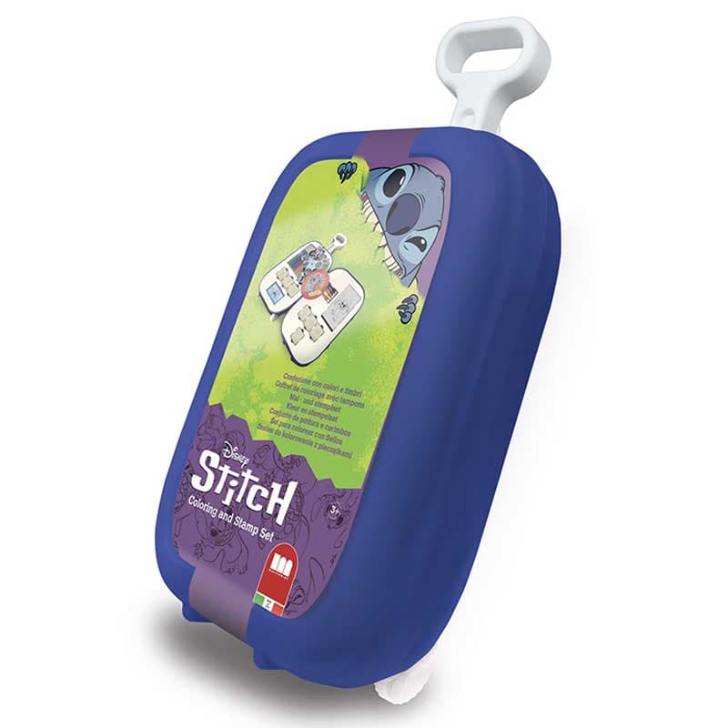 Children's Drawing Set "Stitch" with 7 Stamps in a Wheeled Case