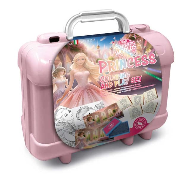 Арт куфарче PIXIE PRINCESS с 10 цветни молива, 5 печата и пъзел стикери за декорация