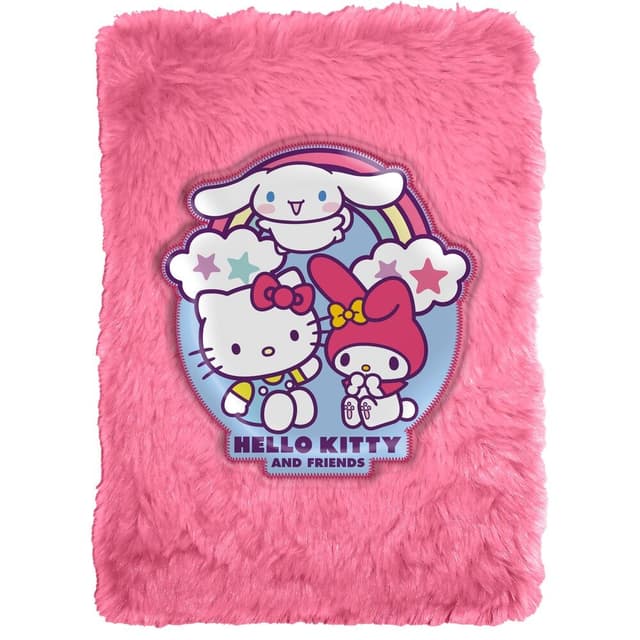 Pink Plush Notebook A5 Hello Kitty and Friends