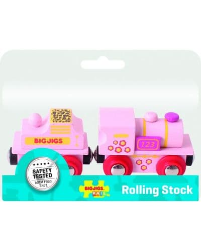Bigjigs Wooden Toy - Pink Locomotive