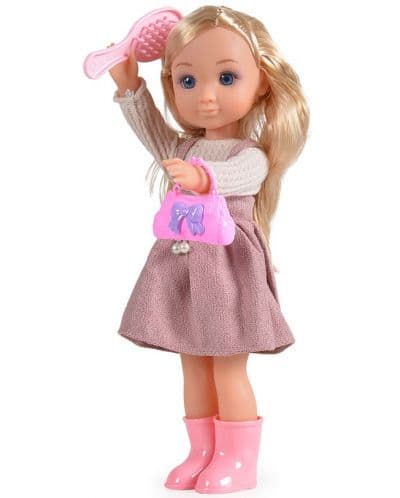 Кукла Moni Toys - С лилава рокля и дълга руса коса, 36 cm