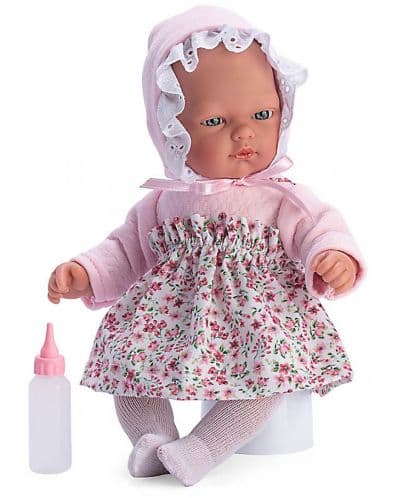 Asi Dolls Doll - Baby Oli, with Pink Hat and Floral Skirt, 30 cm