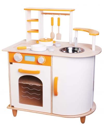 Lelin Wooden Children's Kitchen - Alicia, with Cookware