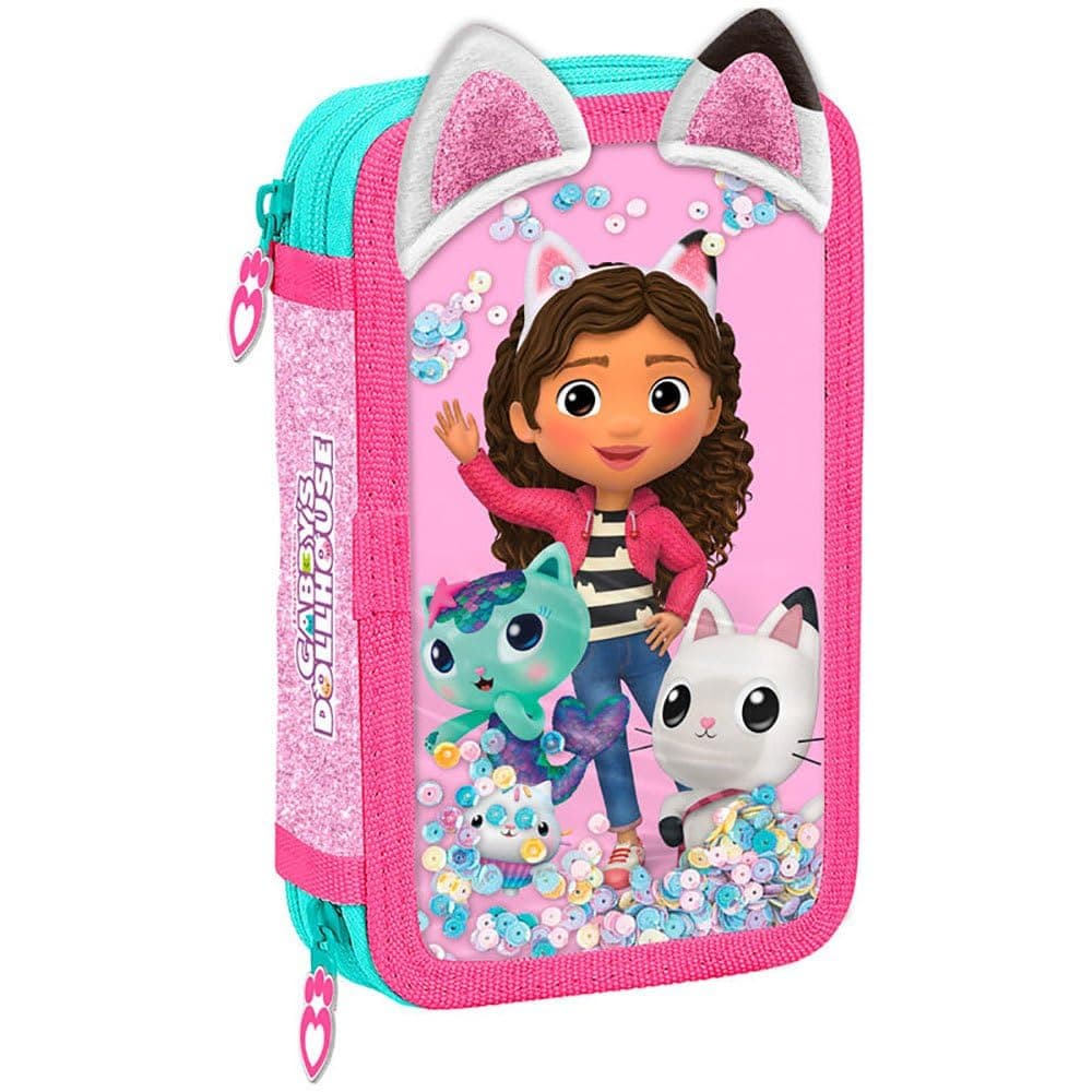 Несесер за училище Kids Licensing Gabby's Dollhouse 2 отделения, пълен