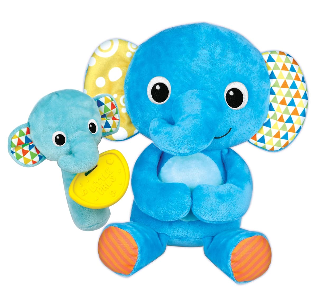 WINFUN LITTLE PALS Plush Elephant with Baby Elephant Rattle