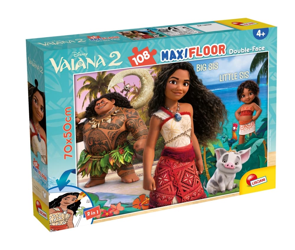 Пъзел, Lisciani, Moana, Ваяна 2, Двулицев пъзел 108 части
