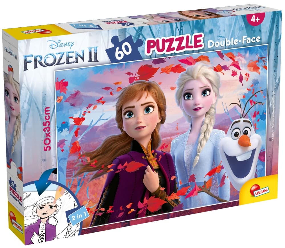 Puzzle, Lisciani, Frozen 2, Double-Sided Puzzle 60 pcs