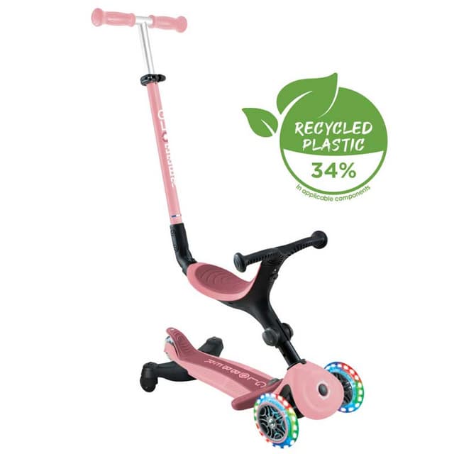 Foldable Scooter 5 in 1 GLOBBER GO UP ACTIVE LIGHTS 360° - Pastel Pink